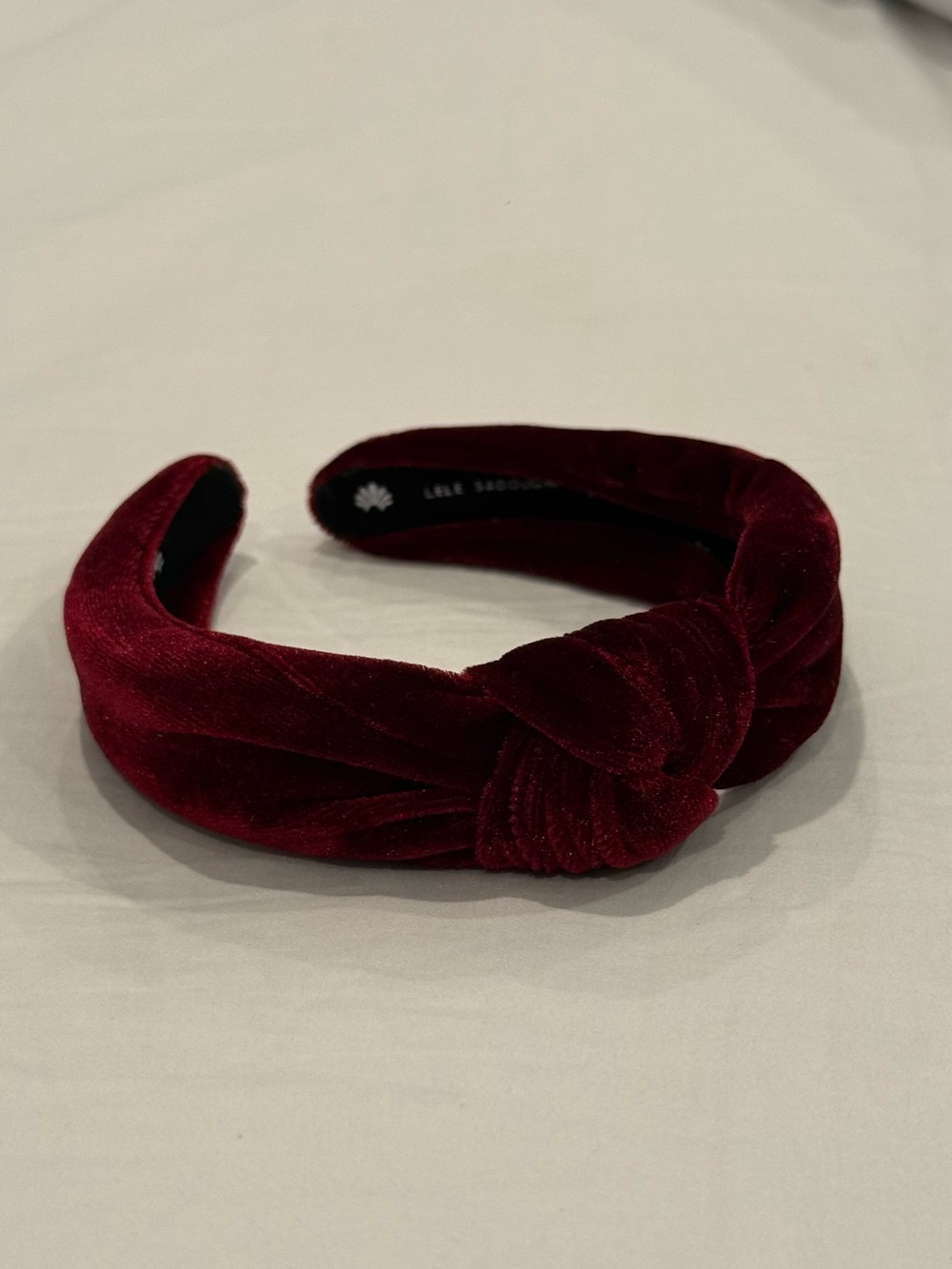 Velvet Knotted Headband in Wine Red